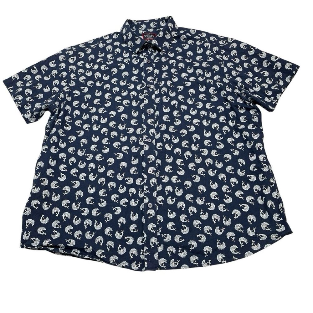 UNTUCKit Navy and White Casual Button Down Shirt